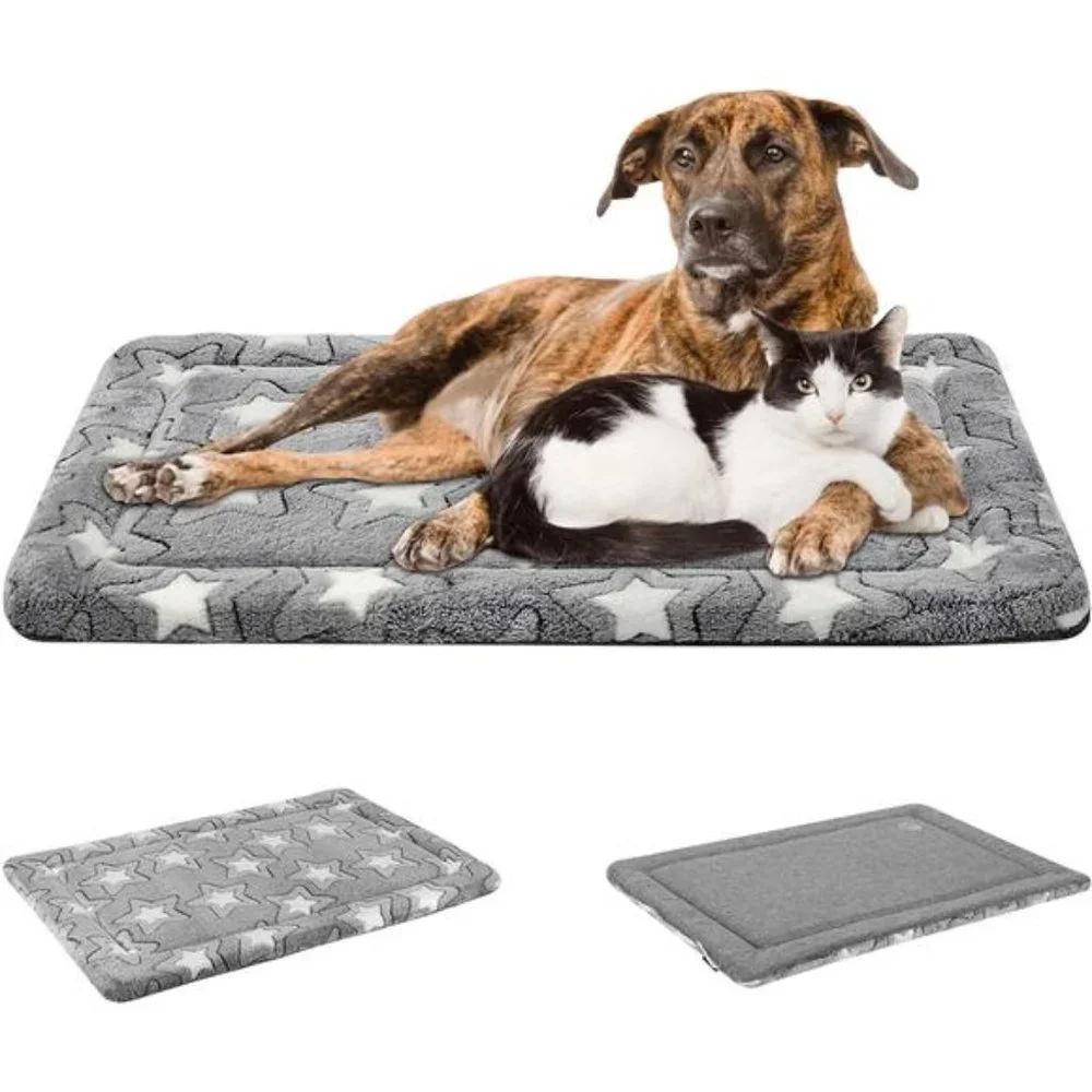 Dog Bed Mat Dog Crate Pad Reversible Kennel Pad, Grey